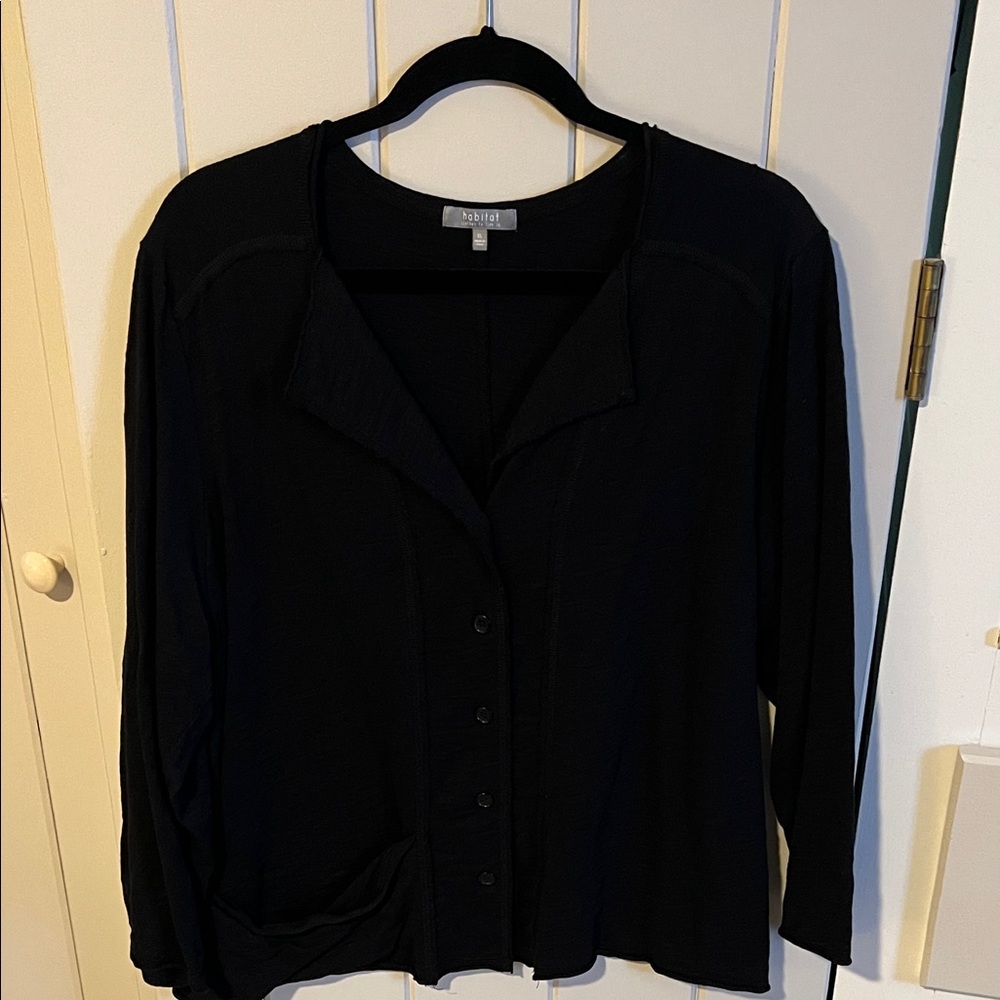 Habitat Women's Elegant Black Button-Down Shirt
